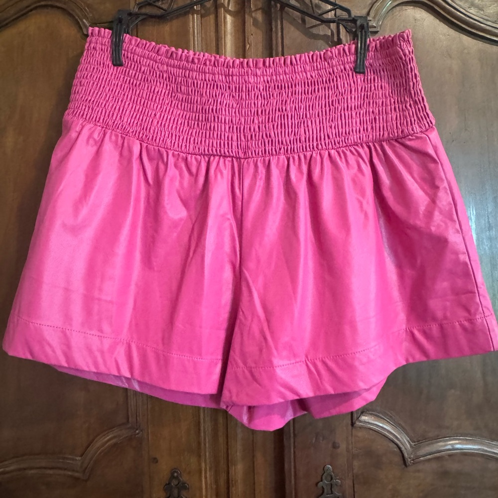 Pink Women's Smocked Waist Shorts